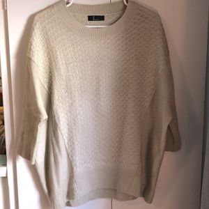 Beige patterned knit sweater